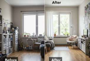 decluttering: before - after