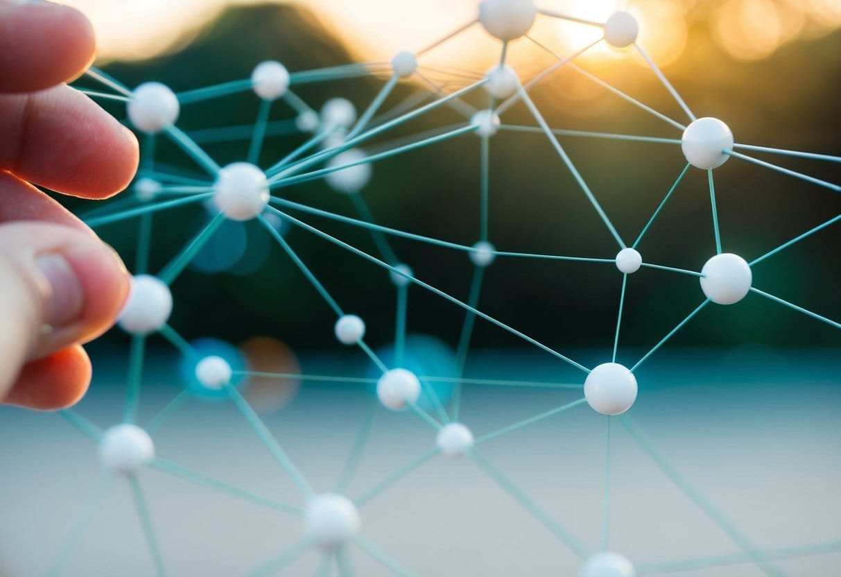 A web of interconnected nodes symbolizing networking and opportunities