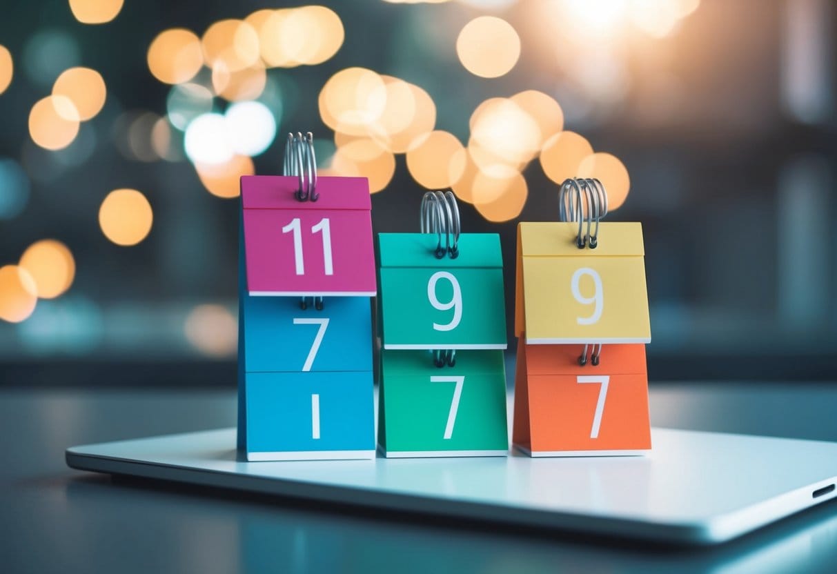 A sleek digital calendar interface with color-coded time blocks and overlapping schedules